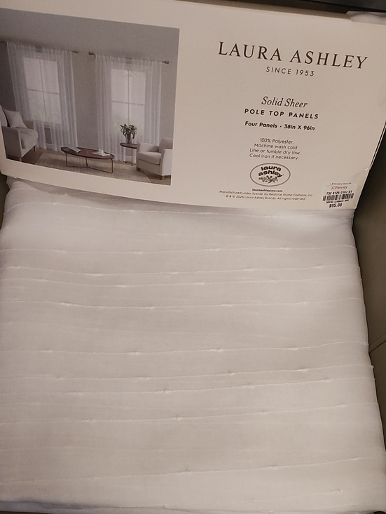 Laura Ashley Other - White Curtain Panels (Sheer) 4 Panels New With Tags 36x96